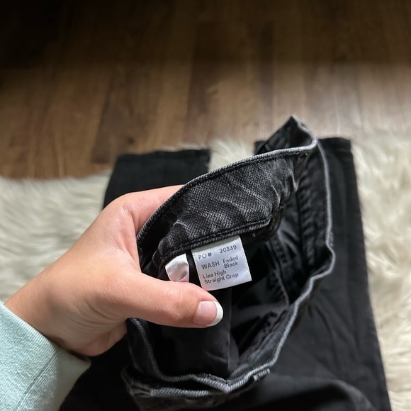 REFORMATION Liza High Straight Crop Jeans In Faded Black - Picture 7 of 9
